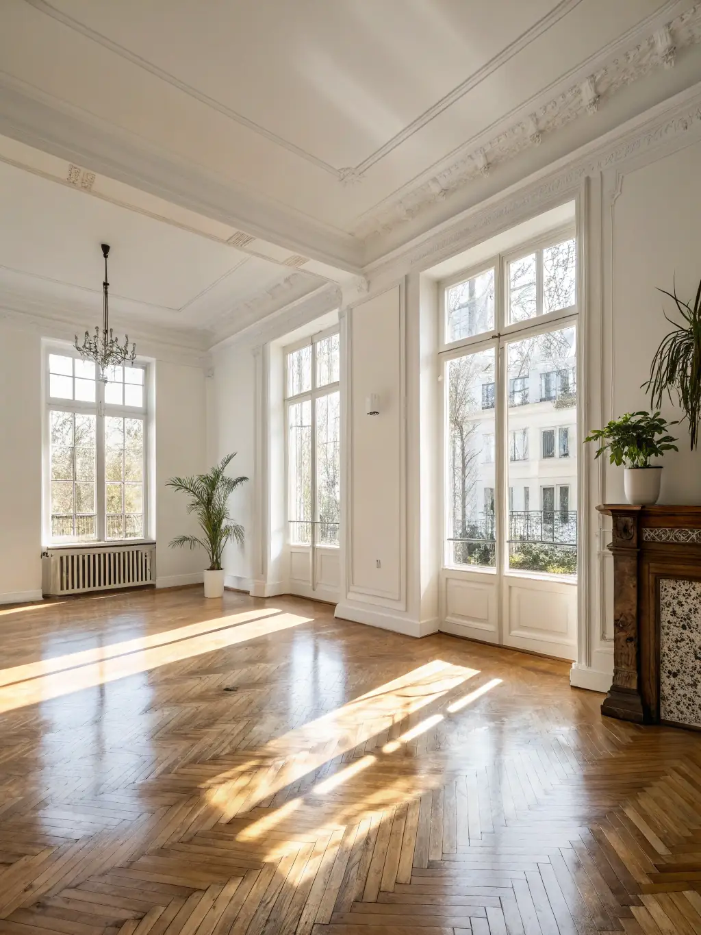An image of an empty, spotless apartment after a move-out cleaning service. The space should look fresh and ready for new occupants, emphasizing the thoroughness of the service.